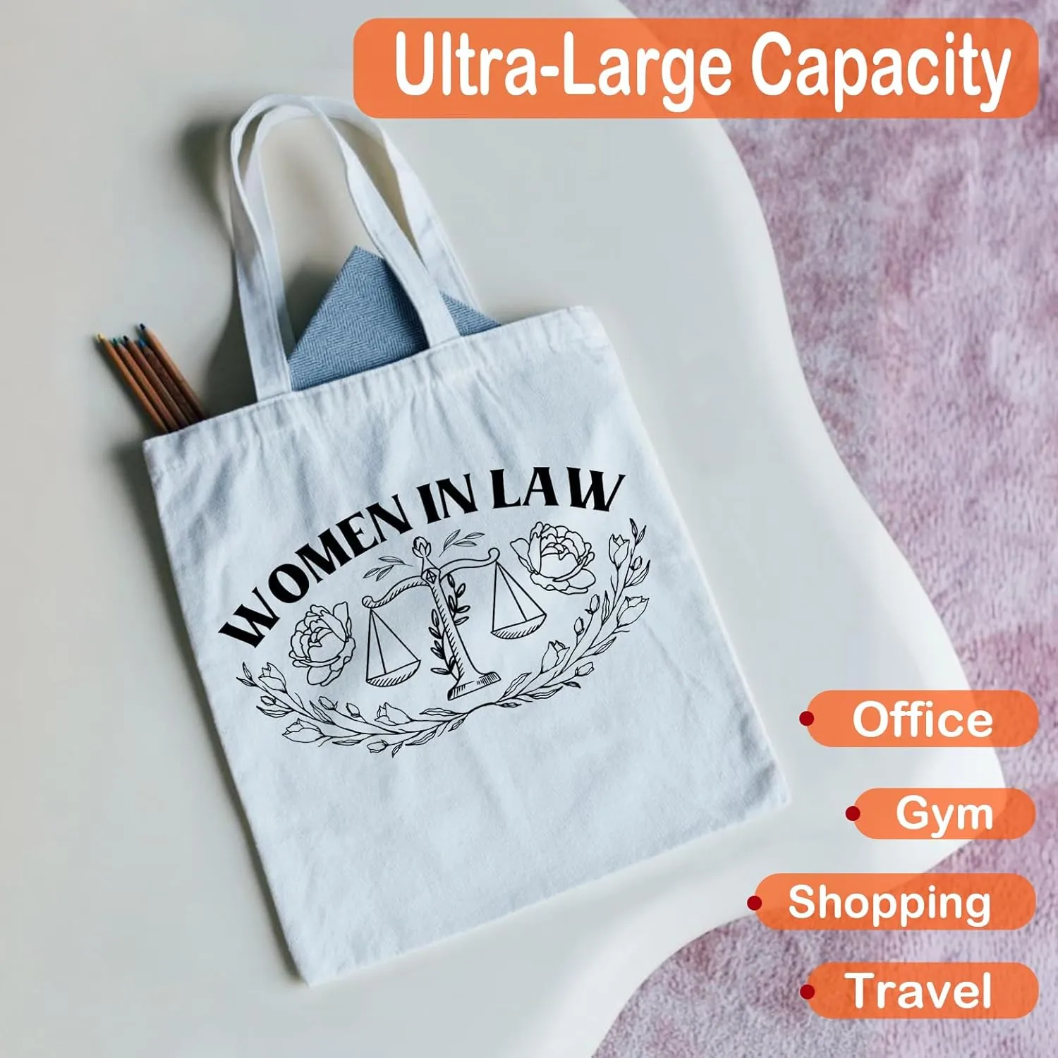 NATSUNO Canvas Tote Bag,Science Graduation Gifts,Tote Bags for Women,Reusable Grocery Bags