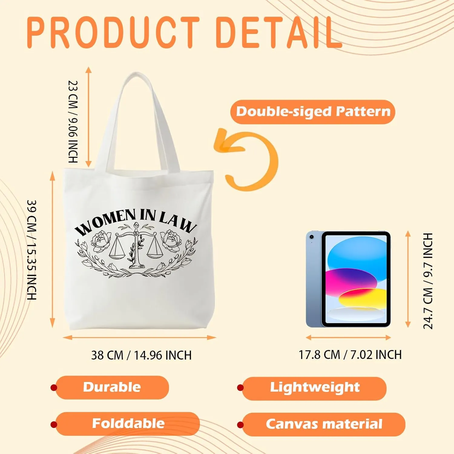 NATSUNO Canvas Tote Bag,Science Graduation Gifts,Tote Bags for Women,Reusable Grocery Bags