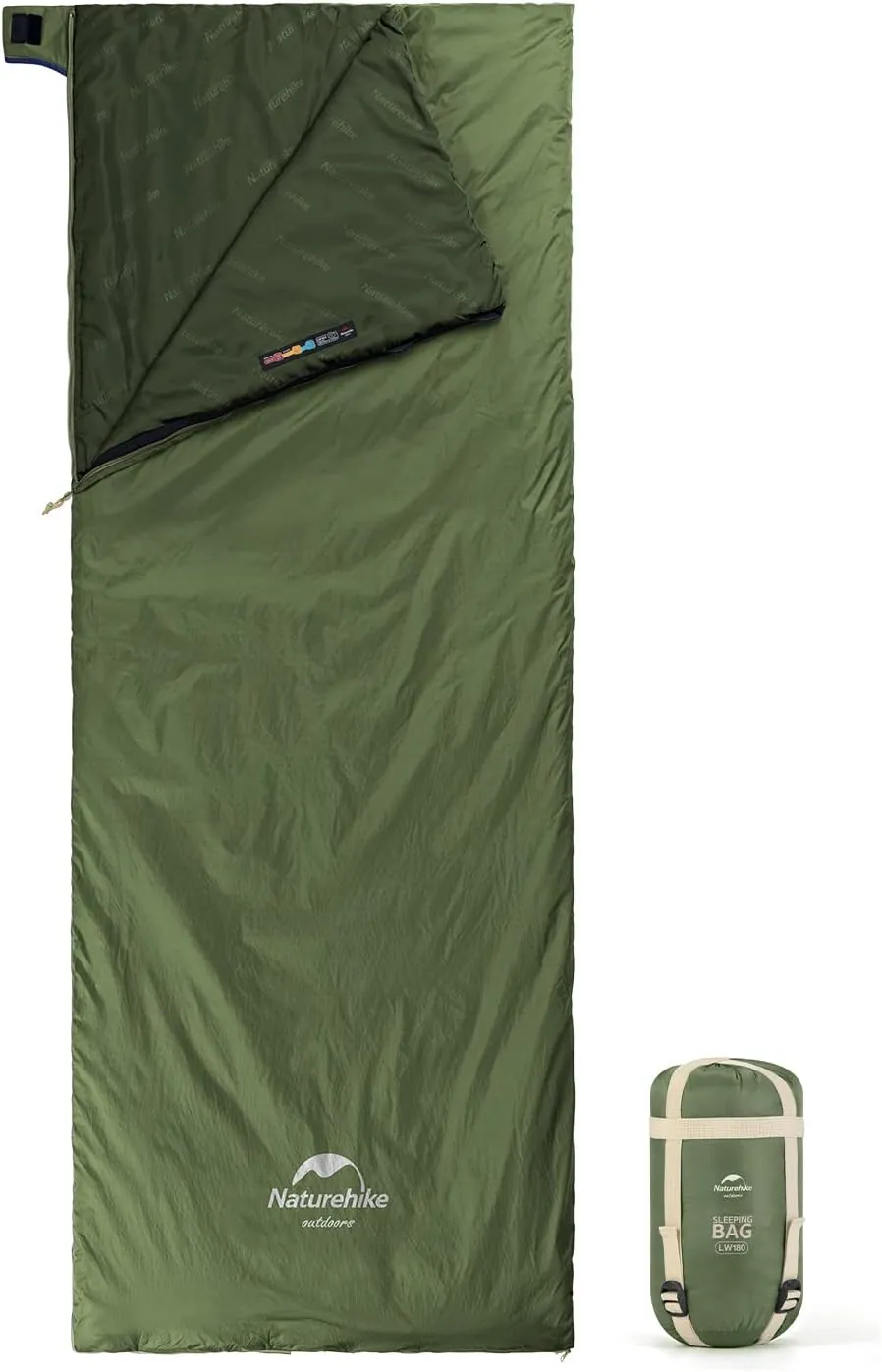 Naturehike Lightweight Sleeping Bag - Compact, Ultralight, Envelope Backpacking Bag - Portable, Waterproof, Comfortable With Compression Sack for 3 Season Camping, Traveling, Hiking