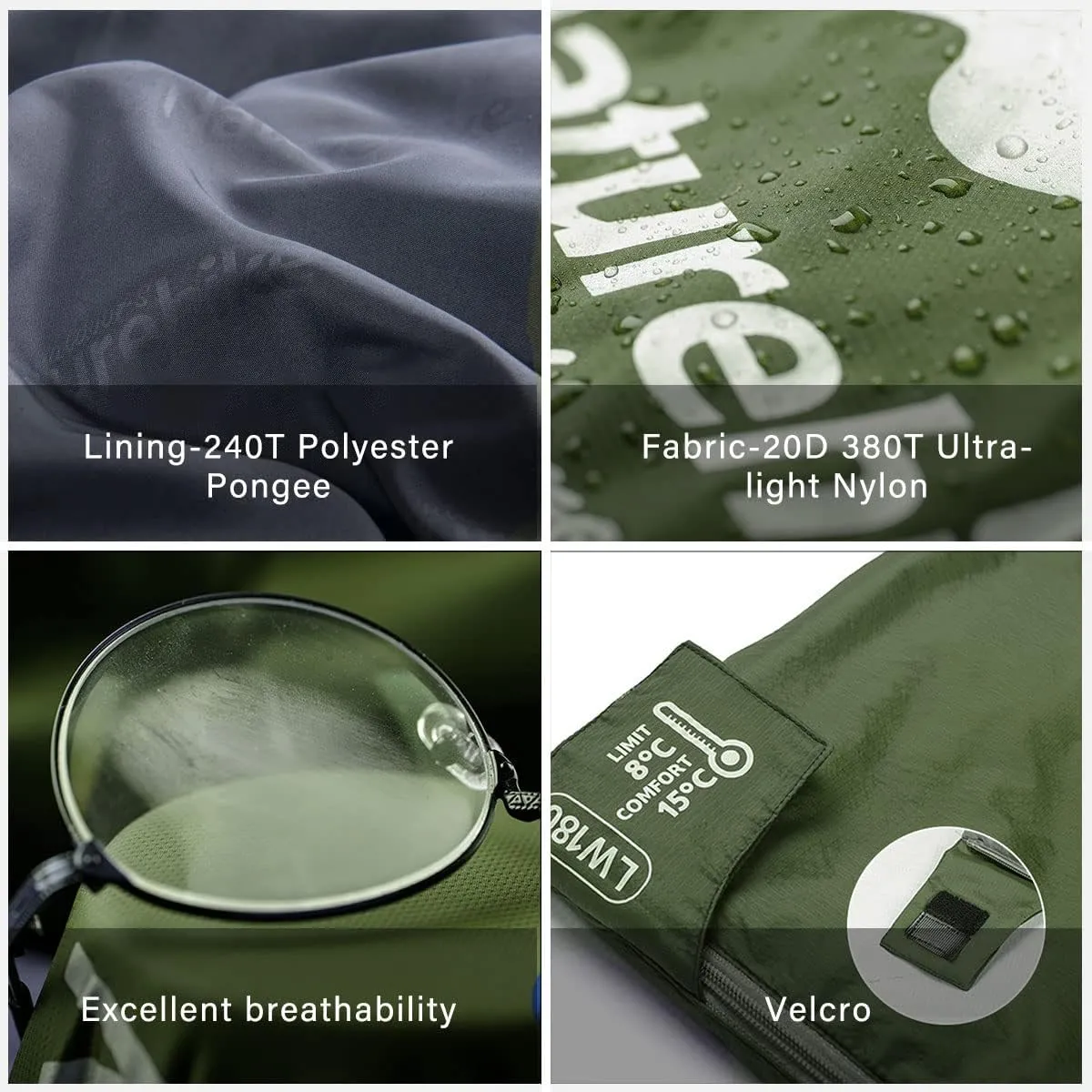 Naturehike Lightweight Sleeping Bag - Compact, Ultralight, Envelope Backpacking Bag - Portable, Waterproof, Comfortable With Compression Sack for 3 Season Camping, Traveling, Hiking
