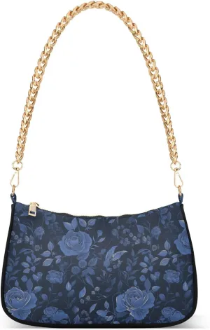 Navy Blue Romantic Roses for romantic trendy chain purse for women crossbody handbags for women for for work