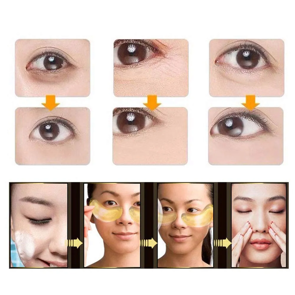 New Crystal 24K Gold Powder Gel Collagen Eye Mask Masks Sheet Patch, Anti Ageing Aging, Remove Bags, Dark Circles & Puffiness, Skincare, Anti Wrinkle, Moisturising, Moisture, Hydrating (60 Pairs)