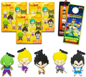Nintendo Dragon Ball Z Blind Bags Party Favor Set - Bundle with 3 Keychain Mystery Figures, Bookmark, More | Dragon Ball Z Bag Clips for Kids, Boys, Girls