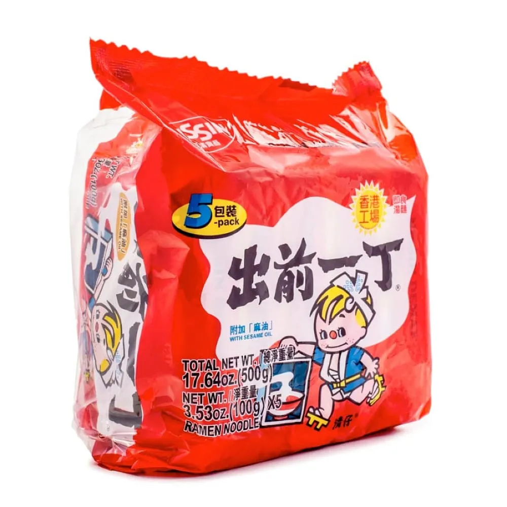 Nissin Demae Itcho Chu Qian Yi Ding Sesame Oil Flavour Instant Noodles 100g, Pack of 5 Bags