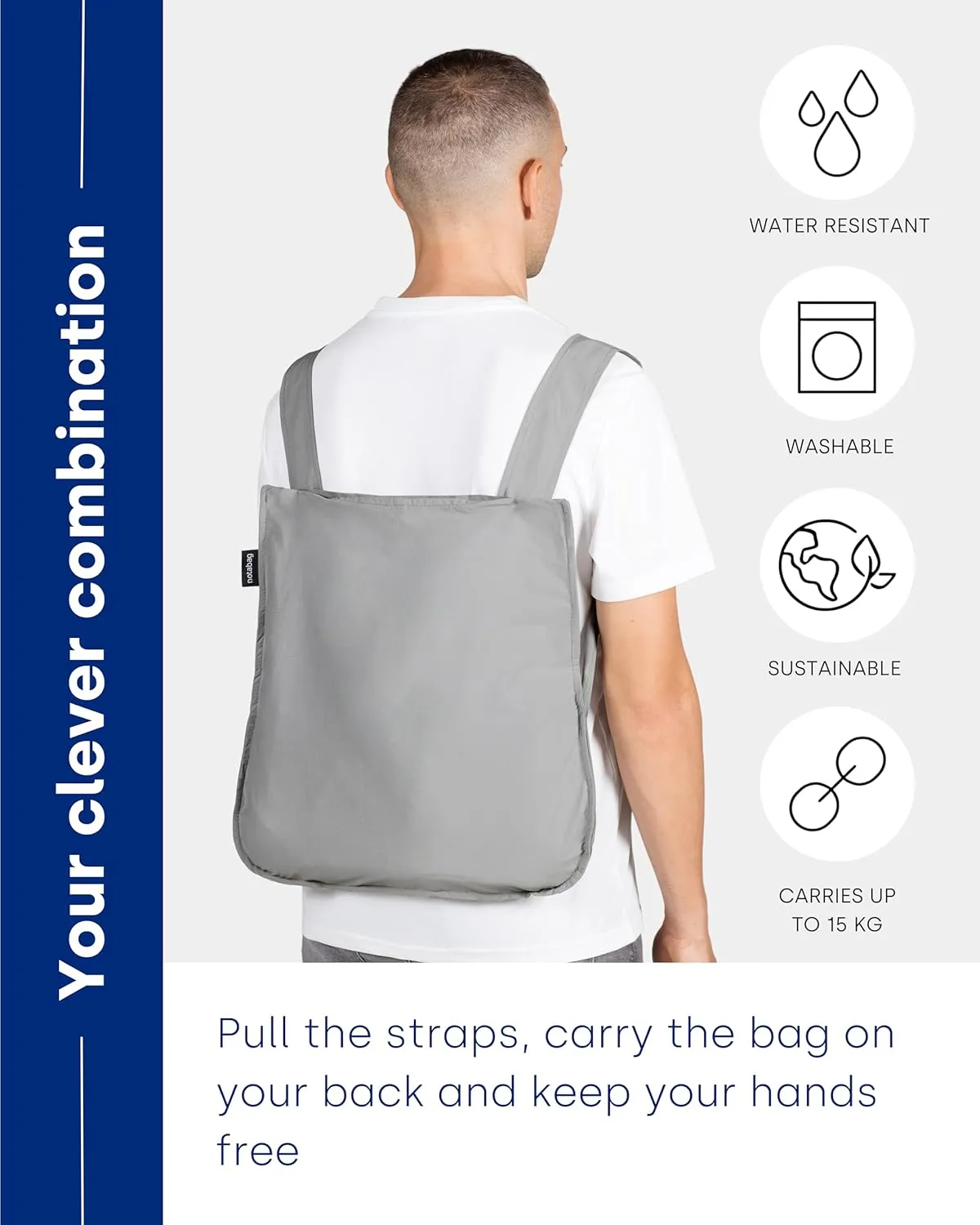 Notabag – 2 in 1 Backpack and Bag – Backpack waterproof – reusable grocery bags foldable