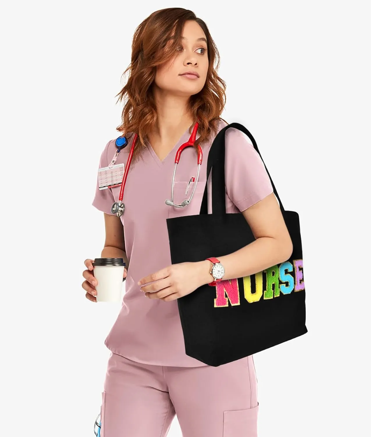 Nurse Bags for Work Nursing Tote Bag Pockets Nurse Accessories Organizing Zip Top Clinical Bag for Nursing Students Women Adults
