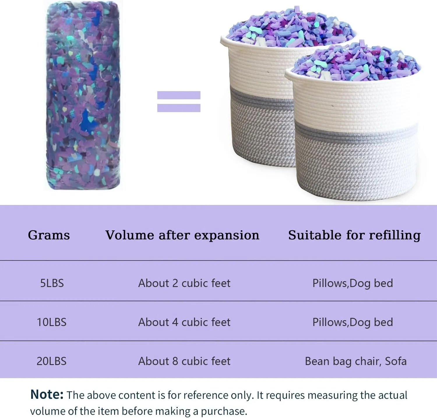 Nvlirun 5lbs Shredded Memory Foam Filling, Comfortable & Soft Bean Bag Stuffing, Random Colors Beanbag Filler for Various Pillows, Dog Bed, Back Cushion,Couch Cushion (5, Pounds)