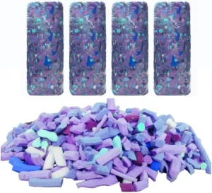 Nvlirun 5lbs Shredded Memory Foam Filling, Comfortable & Soft Bean Bag Stuffing, Random Colors Beanbag Filler for Various Pillows, Dog Bed, Back Cushion,Couch Cushion (5, Pounds)