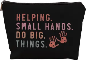 Occupational Therapist Gifts Makeup Bag, Occupational Therapy Gifts, Appreciation Gifts for Occupational Therapist, Helping Small Hands Do Big Things Cosmetic Bag for Purse