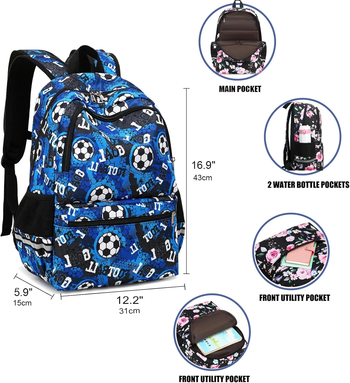 Octsky Kids Backpack for Girls Boys Elementary Primary Middle School Bags for Teens Childs Bookbags Cute Durable Travel Gifts