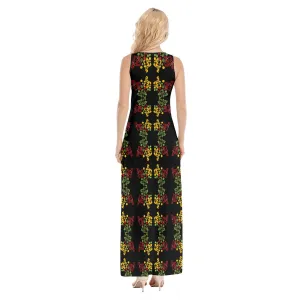 Origen Destination Women's Black Patterned Vest Dress