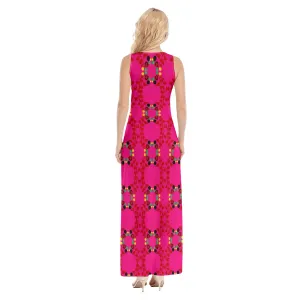 Origen Destination Women's Fuchsia Patterned Vest Dress