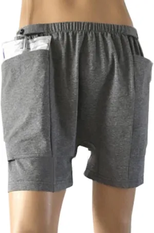 Ostomy Drainage Bag Catheter Shorts, Urine Bag Pants for Patient, Underwear for Bilateral Nephrostomy (L)