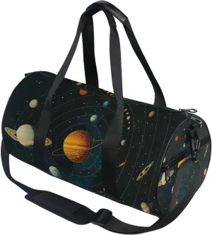 Outer Planets Solar System Gym Duffle Bag Women Men Sports Fitness Bag for Travel Workout Gymnastics Dance Ballet