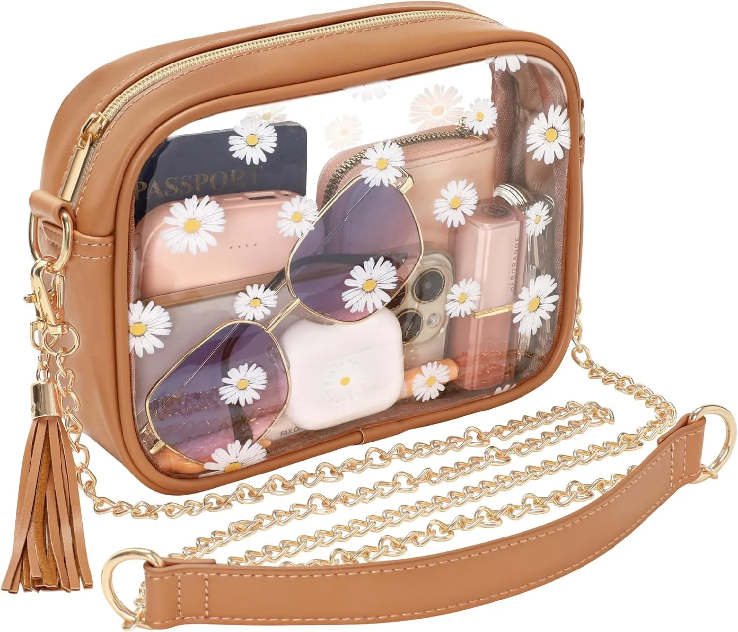 PACKISM Clear Bag for Stadium Events - Clear Purses for Women Stadium Crossbody Concert Bag for Game Day， Sports, Festival