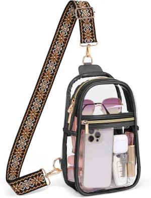 PACKISM Clear Bag for Stadium Events - Clear Sling Bag for Sport Concert, Clear Crossbody Bags for Women with Comfortable Strap