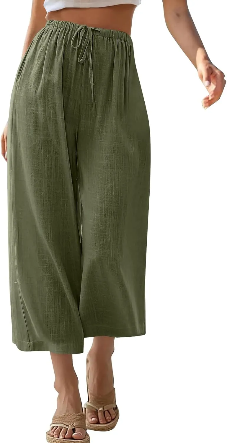 Palazzo Pants for Women Casual Comfortable Fit High Waist Casual Daily Outing Pants Petite Tea Party Classic Trousers