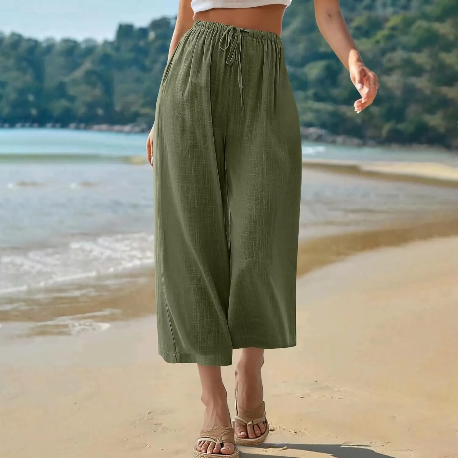 Palazzo Pants for Women Casual Comfortable Fit High Waist Casual Daily Outing Pants Petite Tea Party Classic Trousers