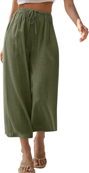 Palazzo Pants for Women Casual Comfortable Fit High Waist Casual Daily Outing Pants Petite Tea Party Classic Trousers