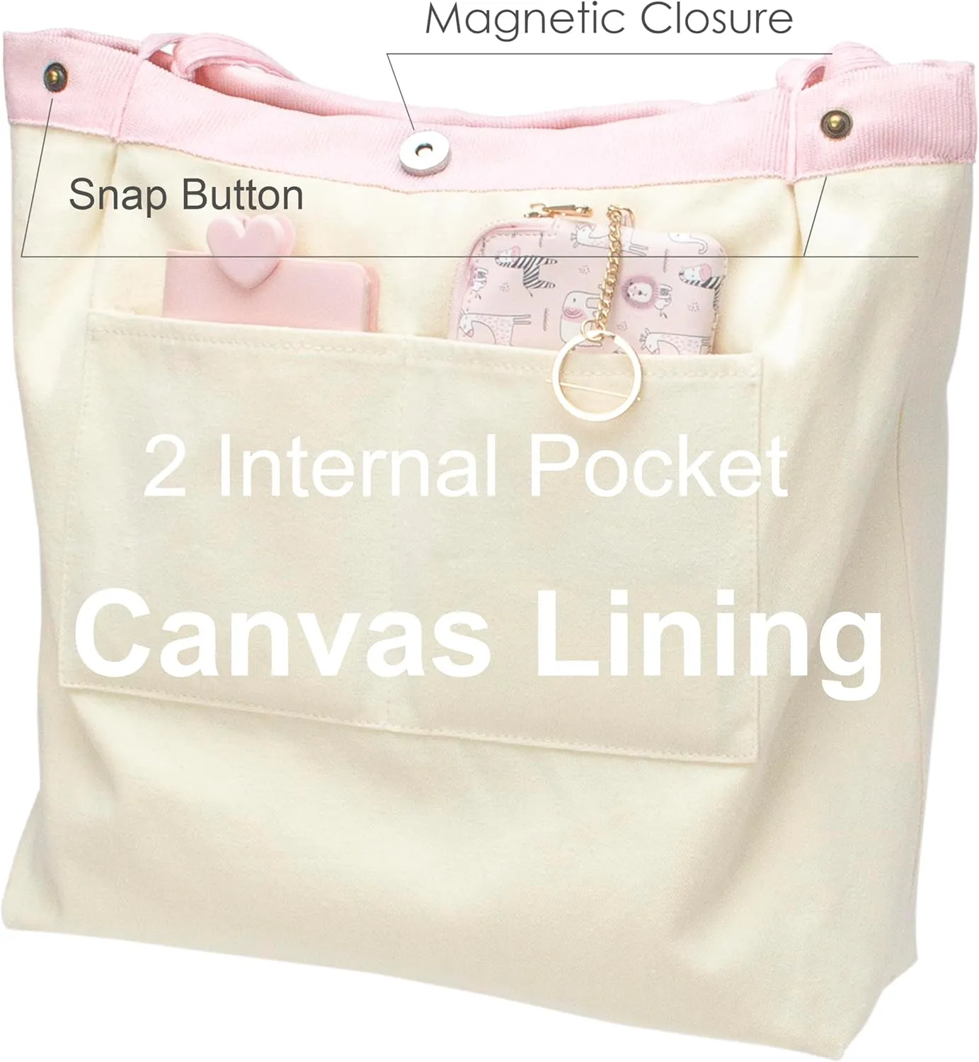 PAZIMIIK Corduroy Tote Bags for Women Travel Reusable Grocery Shopping Shoulder Go-to Everyday Bag for Work