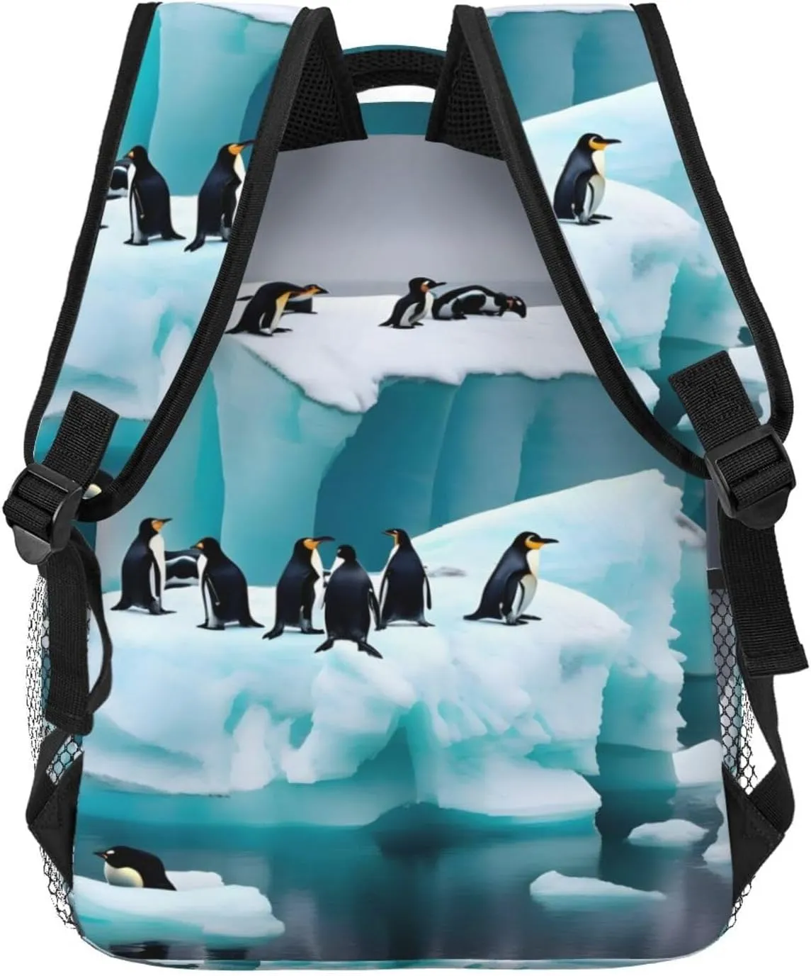 Penguins On The Iceberg Print Laptop Backpack Stylish Bookbag College Daypack Travel Business Work Bag For Men Women