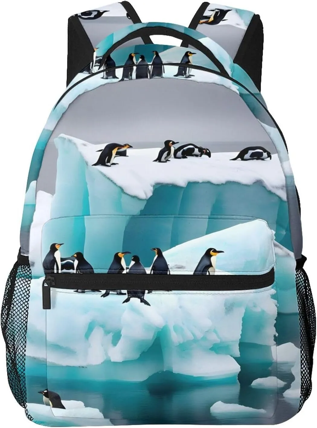 Penguins On The Iceberg Print Laptop Backpack Stylish Bookbag College Daypack Travel Business Work Bag For Men Women