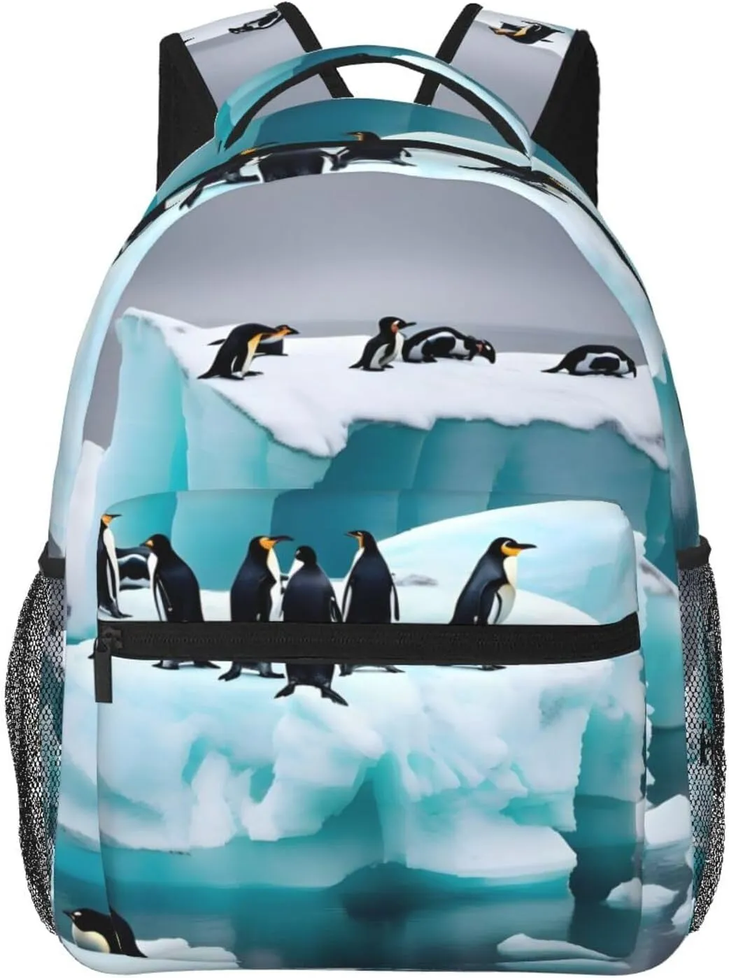 Penguins On The Iceberg Print Laptop Backpack Stylish Bookbag College Daypack Travel Business Work Bag For Men Women
