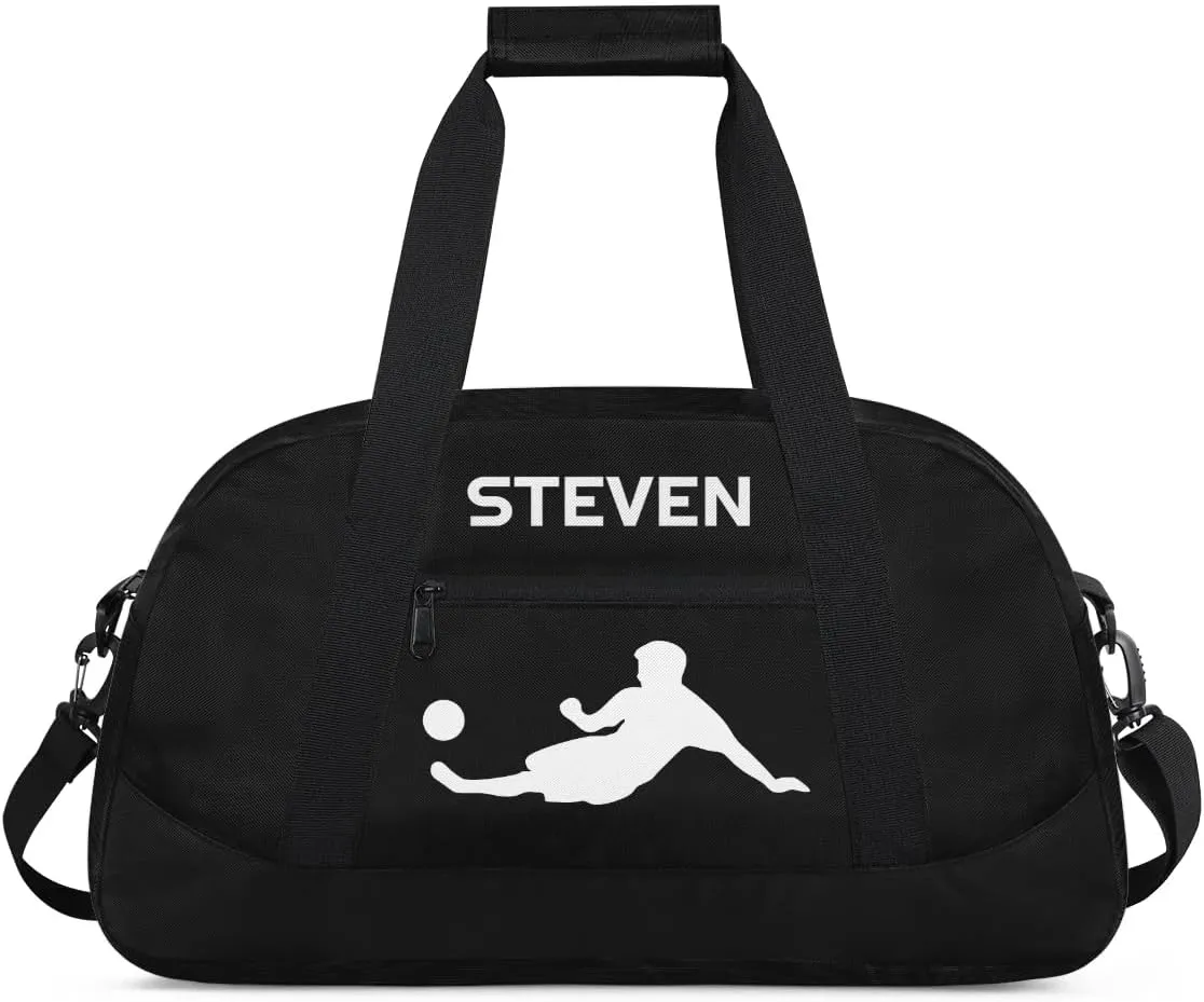 Personalized Soccer Gym Duffel Bags for Boys Kids Child Custom Name Sport Travel Bags Lightweight Weekenders Carry-On Overnight 2