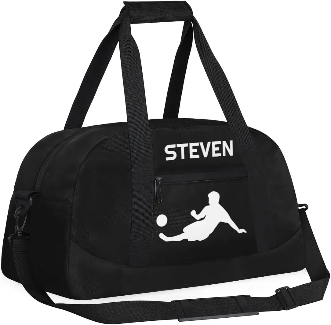 Personalized Soccer Gym Duffel Bags for Boys Kids Child Custom Name Sport Travel Bags Lightweight Weekenders Carry-On Overnight 2