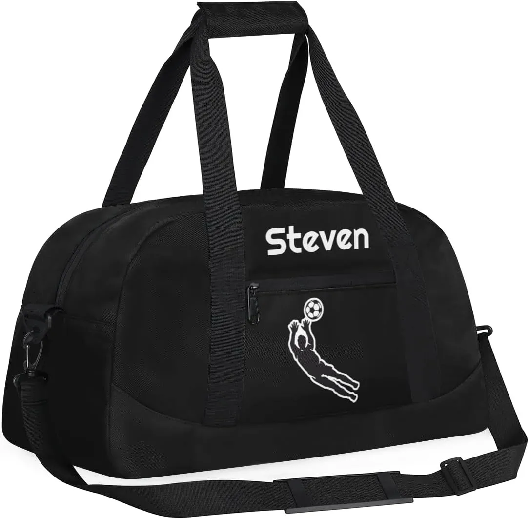 Personalized Soccer Gym Duffel Bags for Boys Kids Child Custom Name Sport Travel Bags Lightweight Weekenders Carry-On Overnight 3