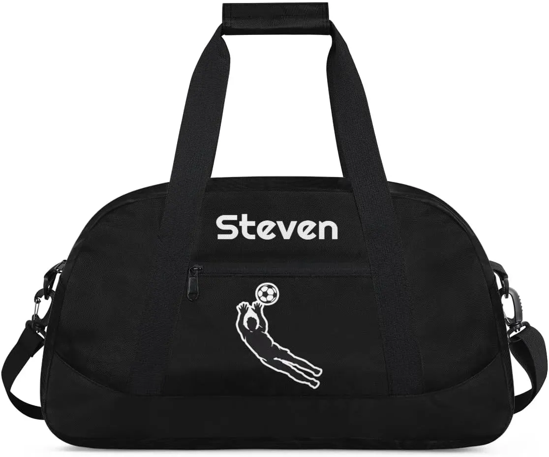 Personalized Soccer Gym Duffel Bags for Boys Kids Child Custom Name Sport Travel Bags Lightweight Weekenders Carry-On Overnight 3