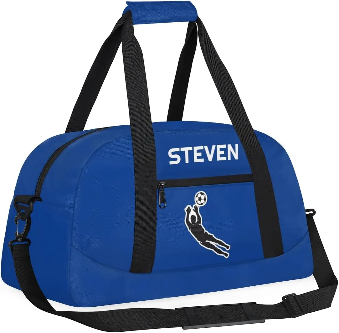 Personalized Soccer Gym Duffel Bags for Boys Kids Child Custom Name Sport Travel Bags Lightweight Weekenders Carry-On Overnight