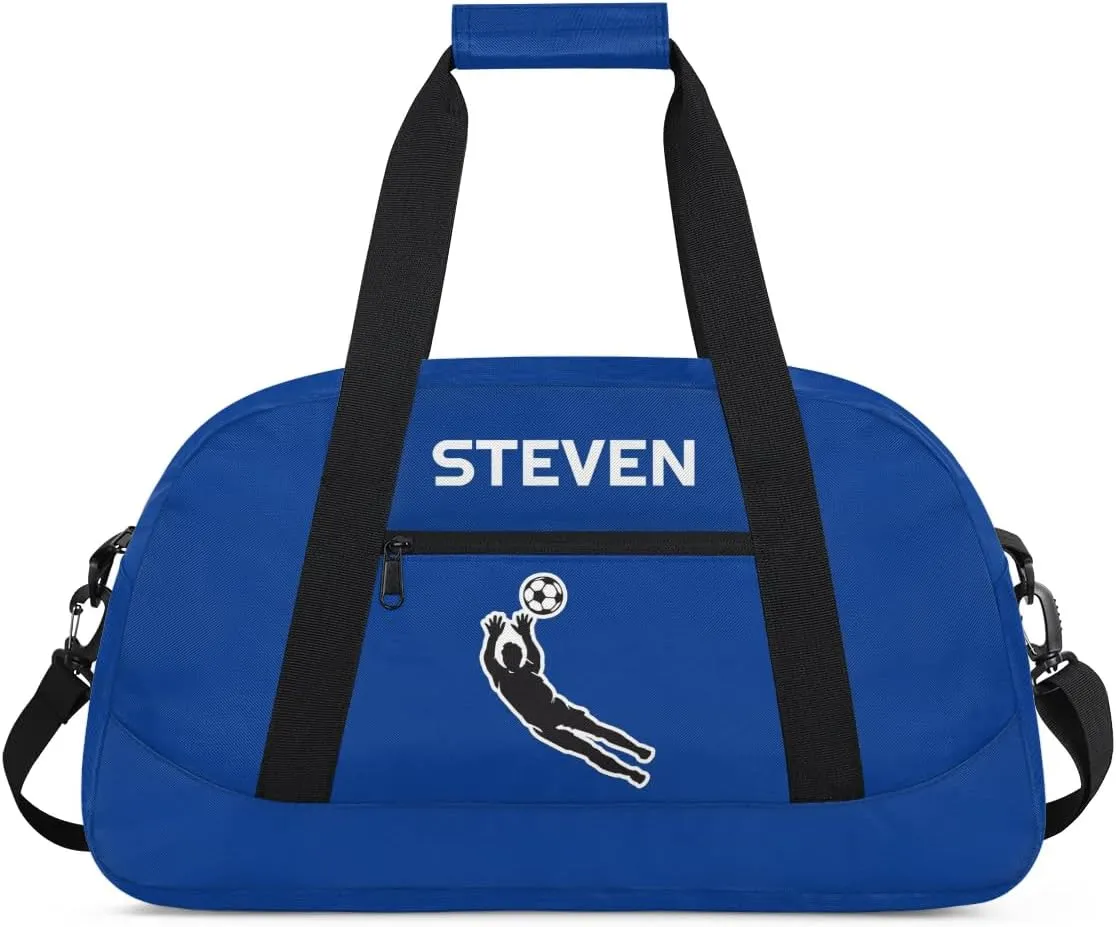 Personalized Soccer Gym Duffel Bags for Boys Kids Child Custom Name Sport Travel Bags Lightweight Weekenders Carry-On Overnight
