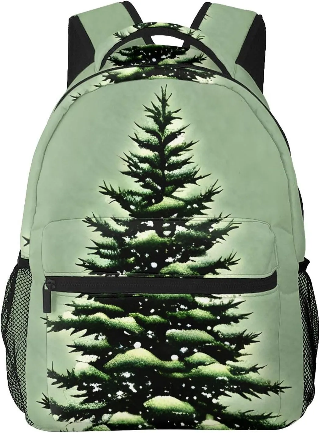 Pine Needle Tree Winter Landscape Print Laptop Backpack Stylish Bookbag College Daypack Travel Business Work Bag For Men Women