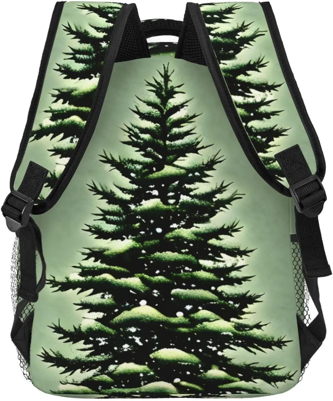 Pine Needle Tree Winter Landscape Print Laptop Backpack Stylish Bookbag College Daypack Travel Business Work Bag For Men Women