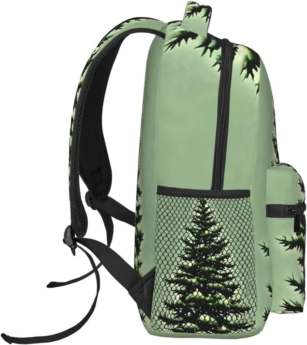 Pine Needle Tree Winter Landscape Print Laptop Backpack Stylish Bookbag College Daypack Travel Business Work Bag For Men Women
