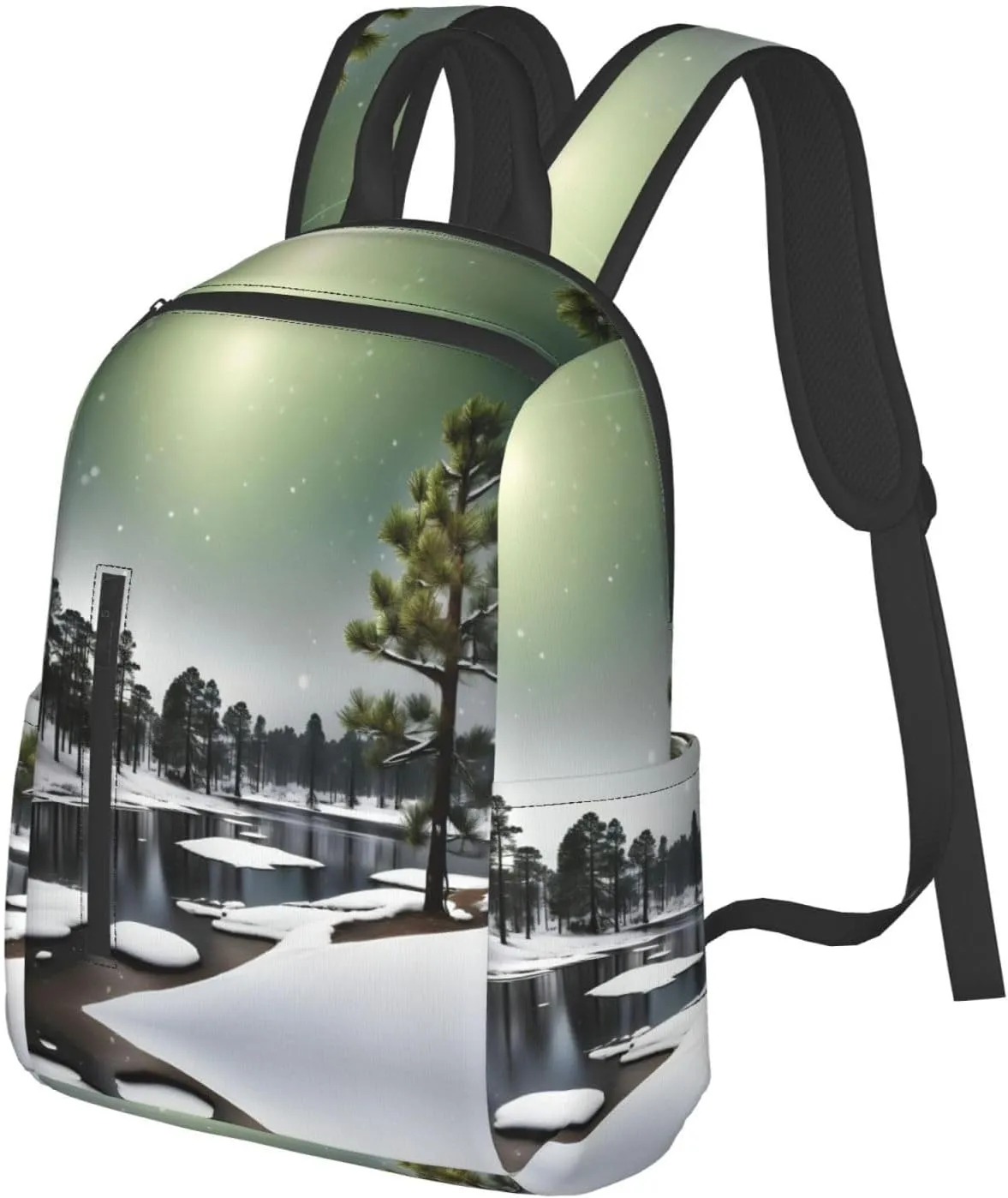 pine needle tree Winter print Lightweight Laptop Backpack Travel Daypack Bookbag for Women Men for Travel Work