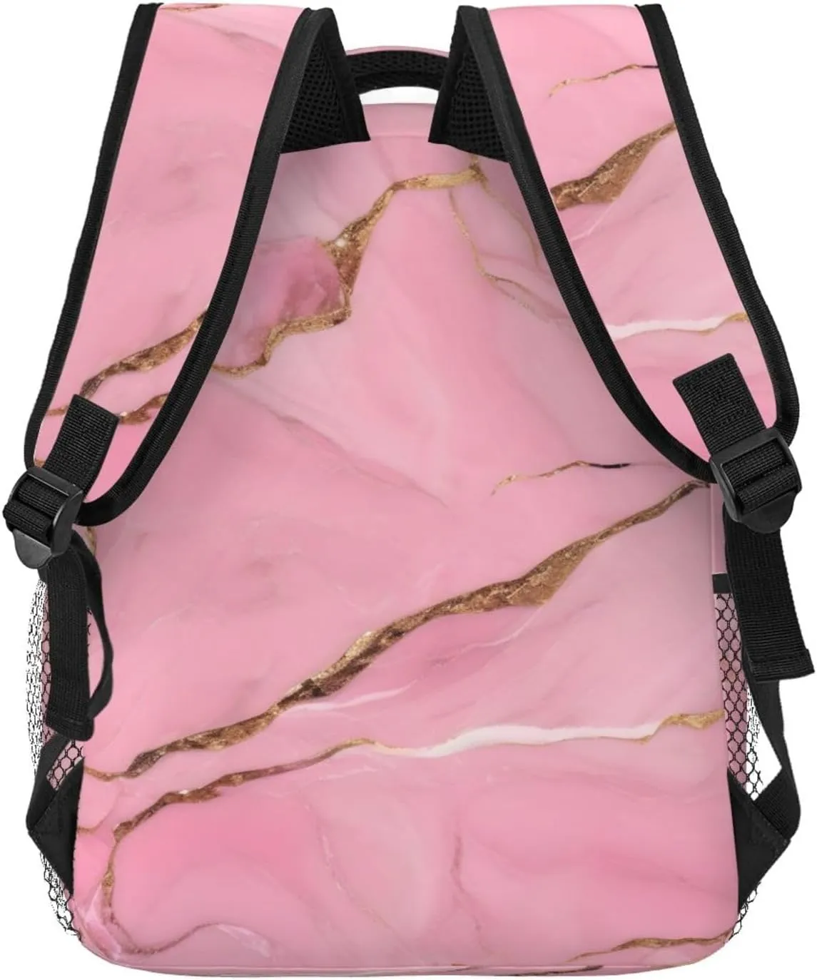Pinks Marble Texture Print Laptop Backpack Stylish Bookbag College Daypack Travel Business Work Bag For Men Women
