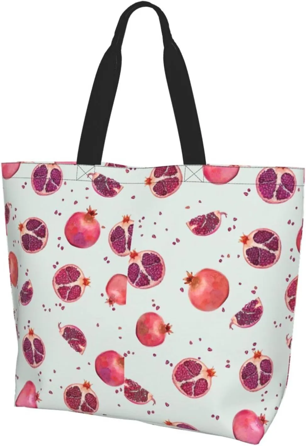 Pomegranate Pattern print Single shoulder shopping bag, reusable handbag,Fit for work and shopping