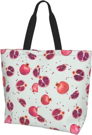 Pomegranate Pattern print Single shoulder shopping bag, reusable handbag,Fit for work and shopping