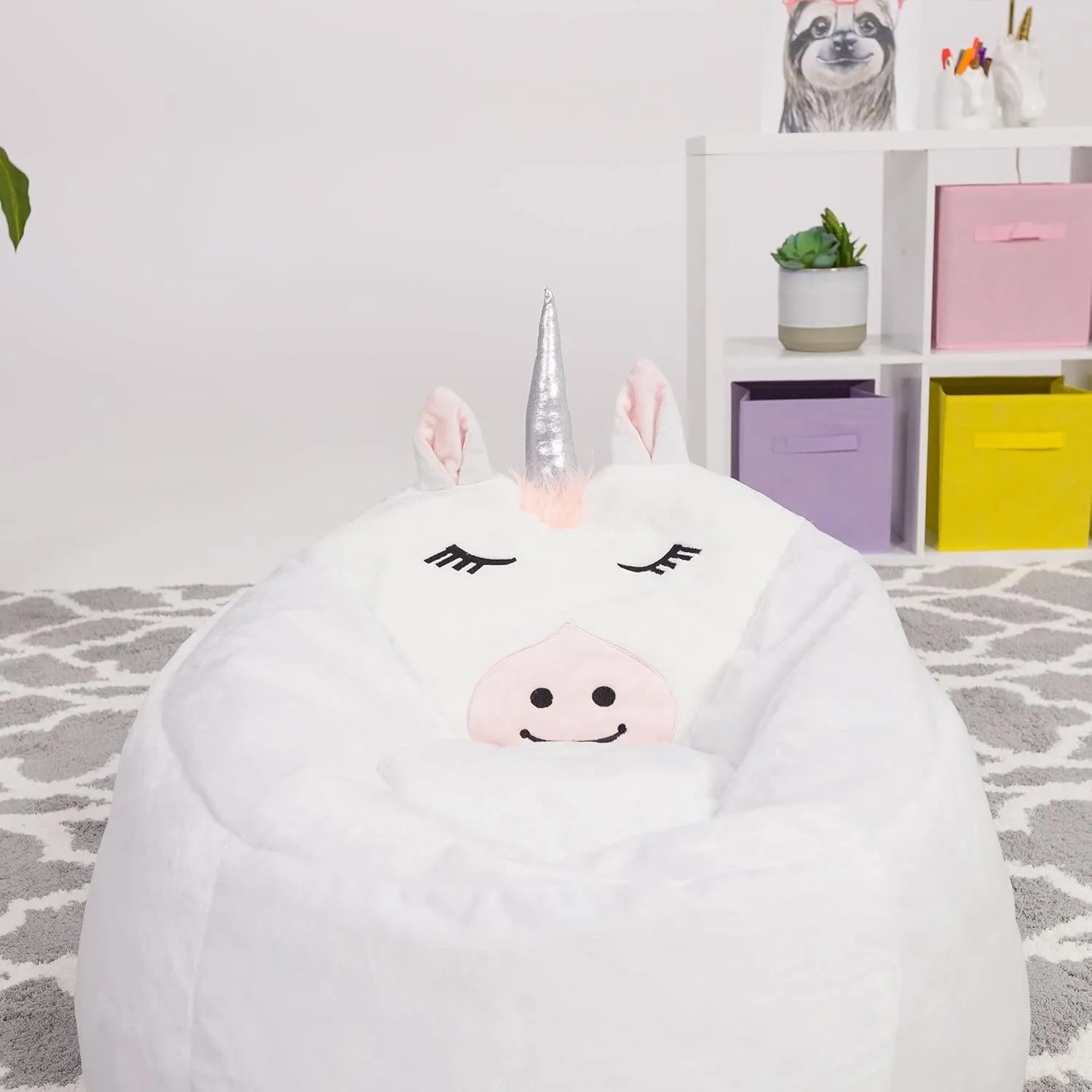 Posh Creations Cute Soft and Comfy Bean Bag Chair for Kids, Animal - Panda