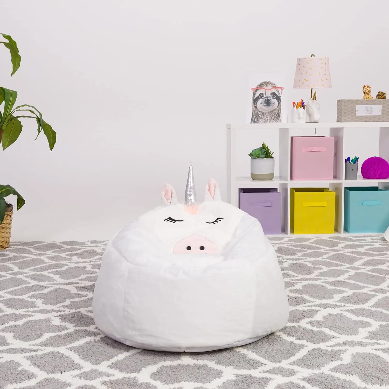 Posh Creations Cute Soft and Comfy Bean Bag Chair for Kids, Animal - Panda