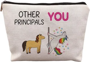 Principal Gifts for Women Canvas Makeup Bag, Best Principal Gifts Cosmetic Bag, Gifts for School Principals, Principal Appreciation Gifts, Other Principals and You