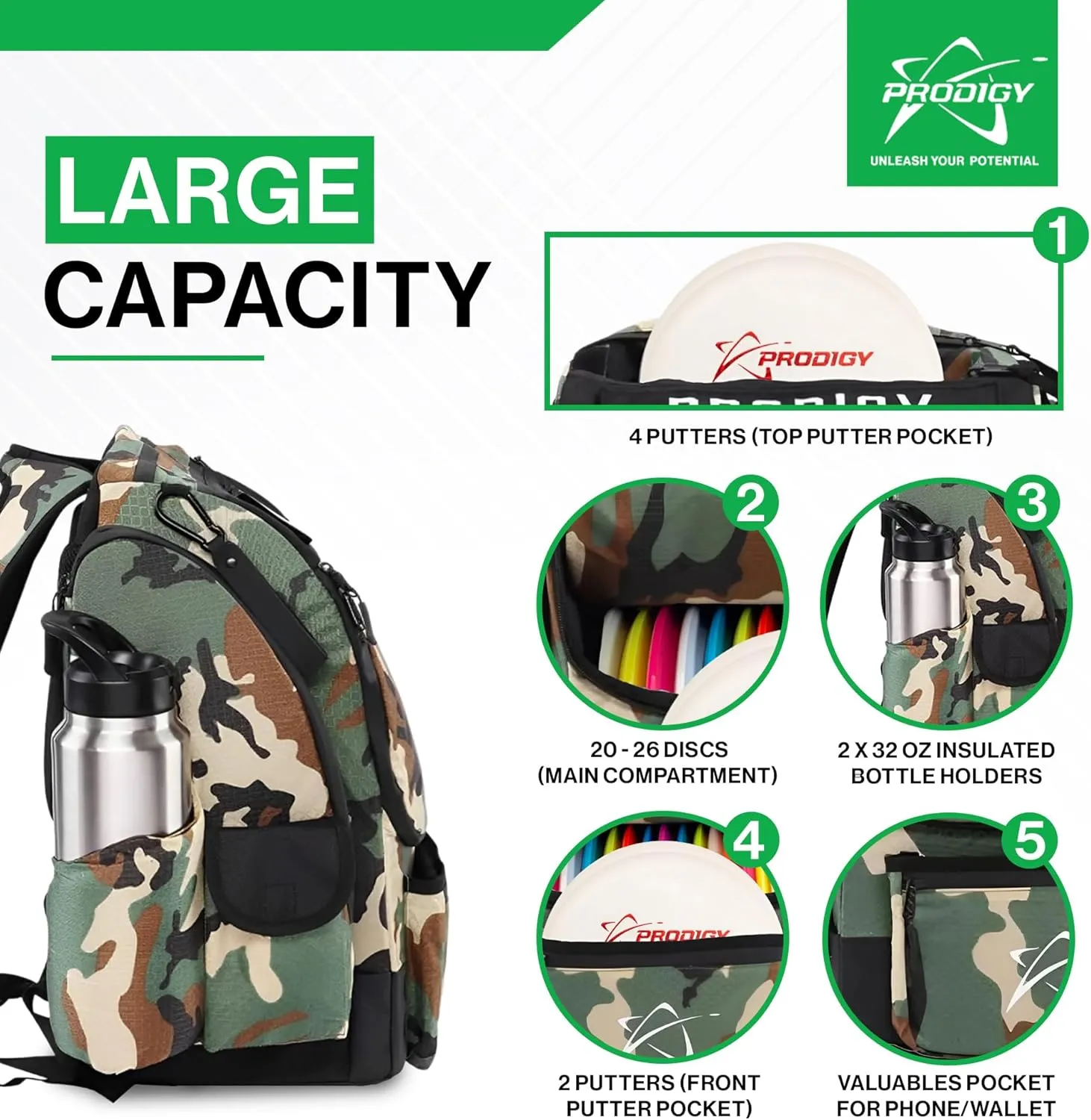 Prodigy Disc BP-1 V3 Backpack Disc Golf Bag
