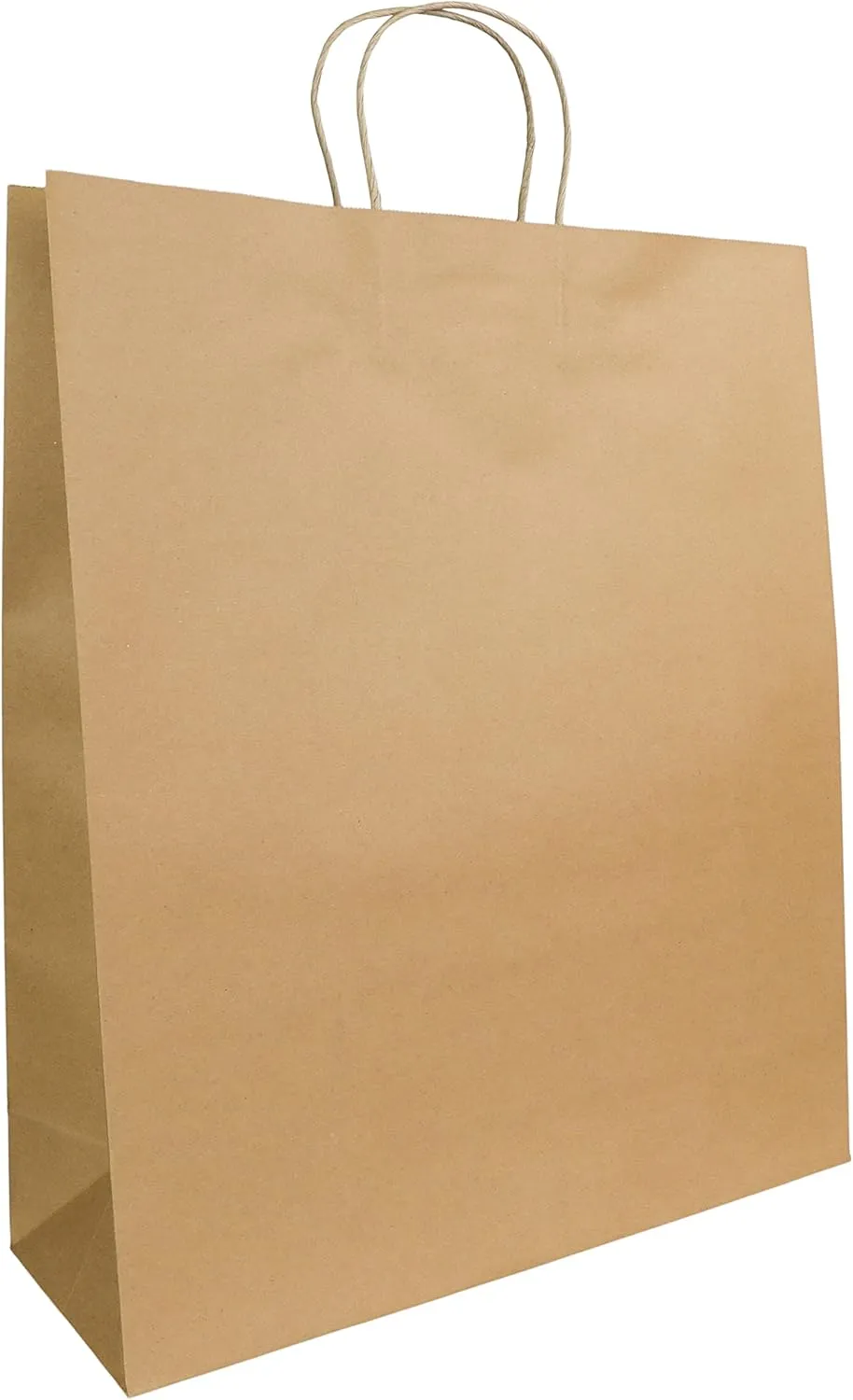 PTP BAGS Natural 16" x 6" x 19.25" Tote Bags, Brown Paper Bags with Handles [Pack of 200] Recyclable Kraft Paper Gift, Food Service Bags