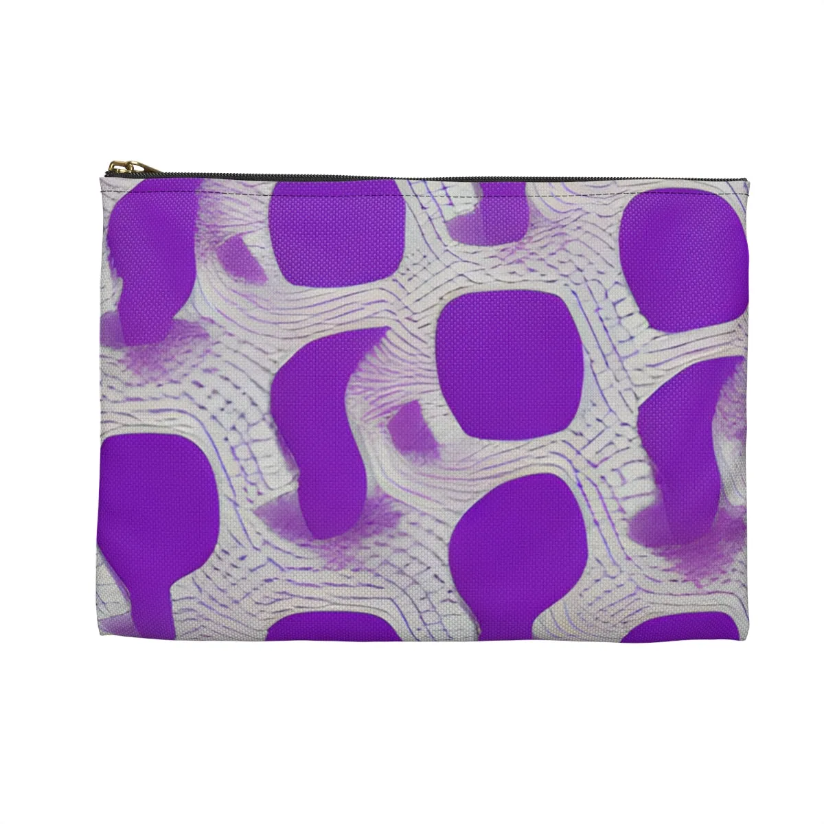 Purple & white abstract pattern zippered pouch