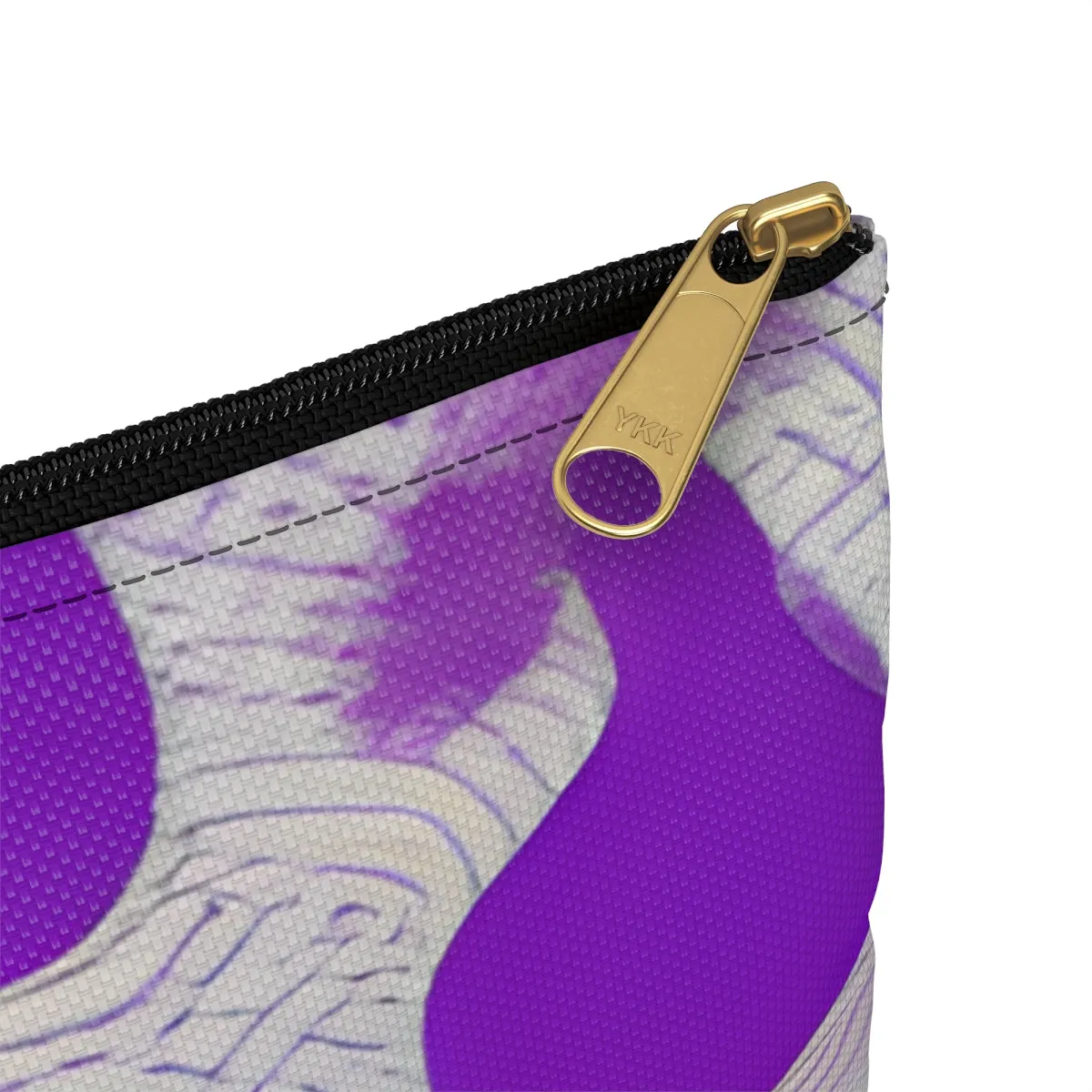 Purple & white abstract pattern zippered pouch