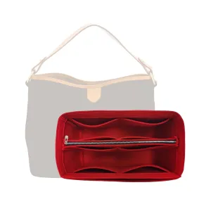 Purse Organizer fits lv Delightful MM Organizer, Delightful PM Organizer, Delightful GM Purse Organizer, Handmade 2mm Premium Felt Snug Sturdy Gold Zipper (For Delightful GM, Red)