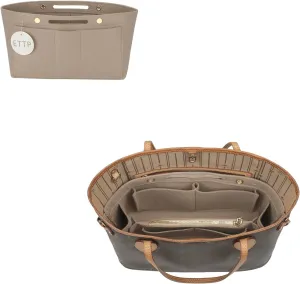 Purse Organizer Insert For Handbags, Tote Bag Organizer Insert Compatible with Neverful gracefull onthego and more (Beige, XX-Large)