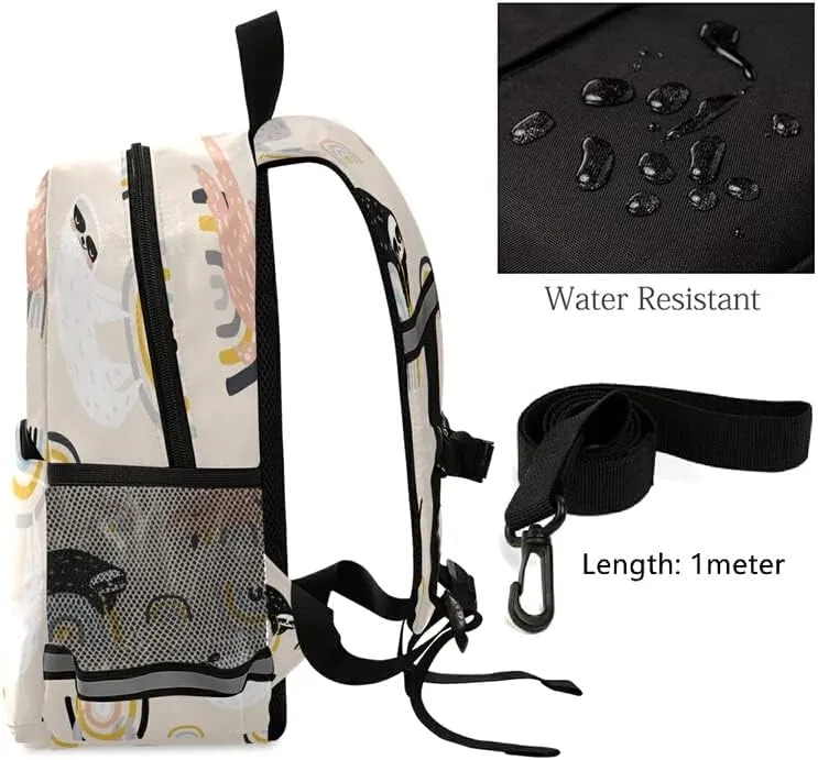 QUGRL Funny Sloths Kids Toddler Backpack with Leash Harness Rainbows Childish Kindergarten Child Schoolbag Preschool Nursery Baby Travel Bag for Boys Girls 3-8 Years